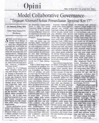 Surat Kabar Harian KALIMANTAN POST; Opini ; MODEL COLLABORATIVE GOVERNANCE 