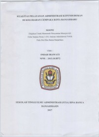 KUALITAS PELAYANAN SEKSI PEMERINTAHAN KELURAHAN TANJUNG REMA DARAT KECAMATAN MARTAPURA KOTA KABUPATEN BANJAR