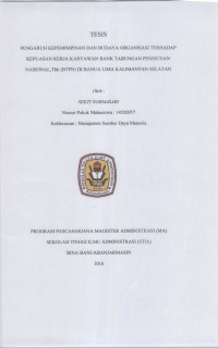 PENGARUH KEPEMIMPINAN DAN BUDAYA ORGANISASI TERHADAP KEPUASAN KERJA KARYAWAN BANK TABUNGAN PENSIUNAN NASIONAL,TBK (BTPN) DI BANUA LIMA KALIMANTAN SELATAN